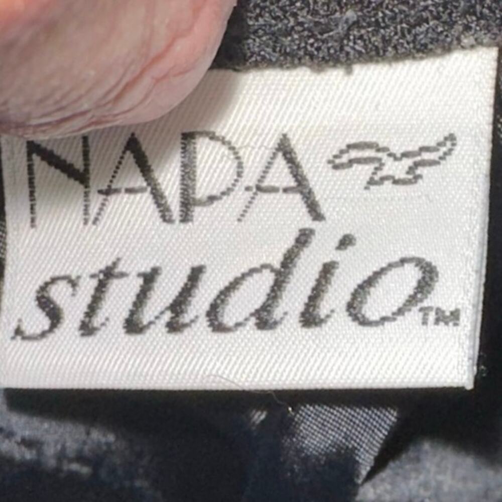 Vintage Napa Studio Wool Blend A-Line Midi Skirt Black Size‎ 10 Classic - Picture 4 of 6